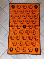 Vintage dekentje van Dralon, oranje met bruine schaapjes en, Ophalen of Verzenden, Huis en Inrichting
