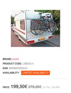 Caravan Fietsendrager Lampa LB6035.4, Auto diversen, Fietsendragers, Ophalen, 2 fietsen, Nieuw, Achterklepdrager