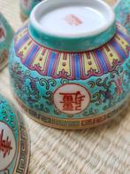 Chinese famille rose turkoois handgeschilderd 26 delig, Ophalen of Verzenden