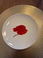 16 dessertbordjes ontbijtbordjes klaproos, Gebruikt, Ophalen of Verzenden, Bord(en), Overige stijlen