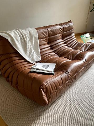 Ligne Roset - Togo - 3-zitter Bank/Sofa - Cognac Bruin Leer beschikbaar voor biedingen
