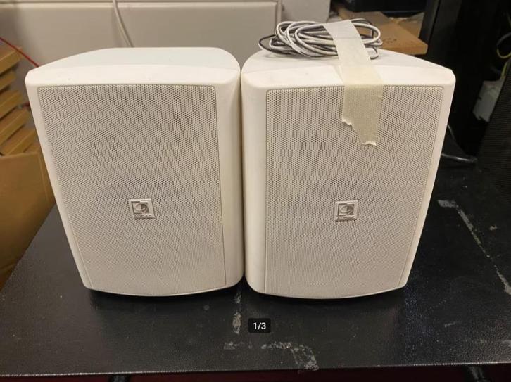 AUDAC LX503 MK2 2 x 40 watt actieve 2.0 speakerset, Audio, Tv en Foto, Luidsprekers, Gebruikt, Front, Rear of Stereo speakers