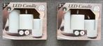 2 Setjes van 3 LED Kaarsen - Slechts één keer gebruikt!, Ophalen, Kunststof, Wit, Zo goed als nieuw