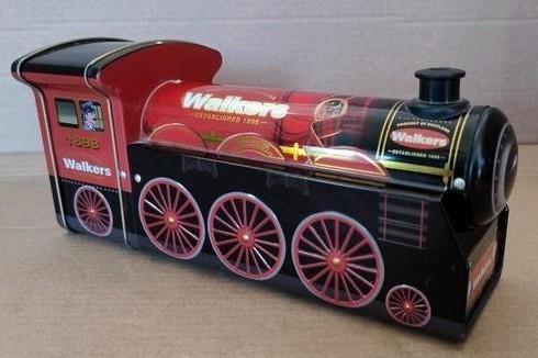 Vintage koekblik Walkers Shortbread Trein Stoomlocomotief, Verzamelen, Blikken, Gebruikt, Koek(jes), Overige merken, Ophalen of Verzenden