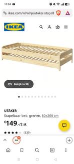 stapelbaar bed utaker, Huis en Inrichting, Slaapkamer | Bedden, Ophalen, Gebruikt, 90 cm, Tweepersoons