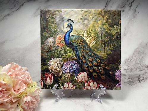 PPD knutsel servetten mooie pauw/bloemen decoupage M723, Hobby en Vrije tijd, Knutselen, Nieuw, Materiaal, Ophalen of Verzenden