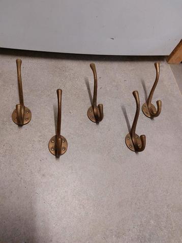 Art deco 1930 ? bronzen kapstok haken  5x beschikbaar voor biedingen