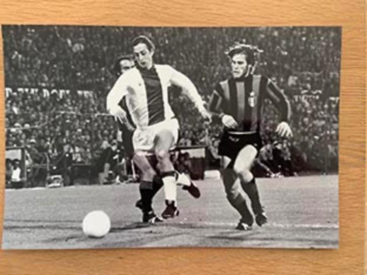 Org z/w foto Johan Cruijff finale Ajax-Inter Milan 31-5-1972, Verzamelen, Sportartikelen en Voetbal, Nieuw, Poster, Plaatje of Sticker