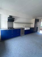 Keuken incl. inbouwapparatuur (excl. koelkast), Huis en Inrichting, Keuken | Complete keukens, Ophalen, Gebruikt, Blauw, Enkelwandige keuken