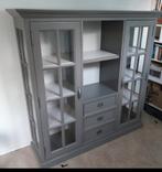 Grijze buffetkast / bergkast 156 x 155 x 45 cm, Huis en Inrichting, Kasten | Buffetkasten, Ophalen, Glas, 150 tot 200 cm, Zo goed als nieuw