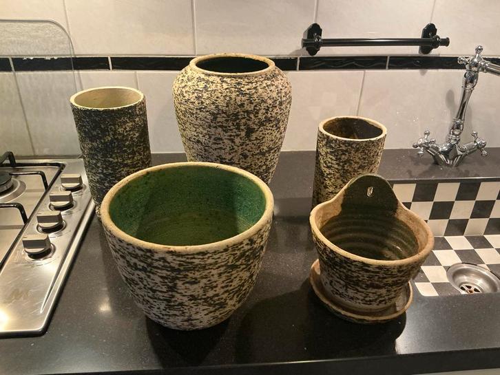Retro/Vintage Berkenbast bloempot, hangpot en vazen, Verzamelen, Retro, Ophalen of Verzenden