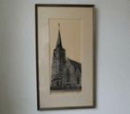 pentekening, groot, kerk in Loon op Zand, gesigneerd Janssen, Antiek en Kunst, Ophalen