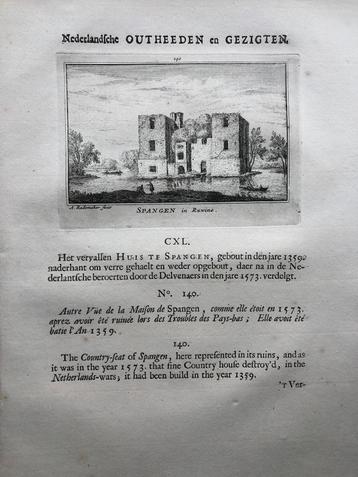 140 / Spangen het Huis als Ruïne Kopergravure 1732 beschikbaar voor biedingen