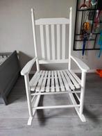 Witte houten schommelstoel - babykamer of relaxen, Huis en Inrichting, Stoelen, Ophalen, Gebruikt, Eén, Hout