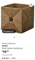 Knipsa mand voor in Kallax kast (Ikea) - 8 stks, Ophalen, Zo goed als nieuw, Rechthoekig, Riet