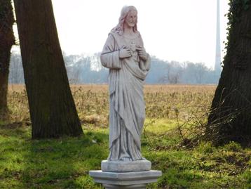 Beeld Heilig Hart op Sokkel - 150 cm - Steen beschikbaar voor biedingen