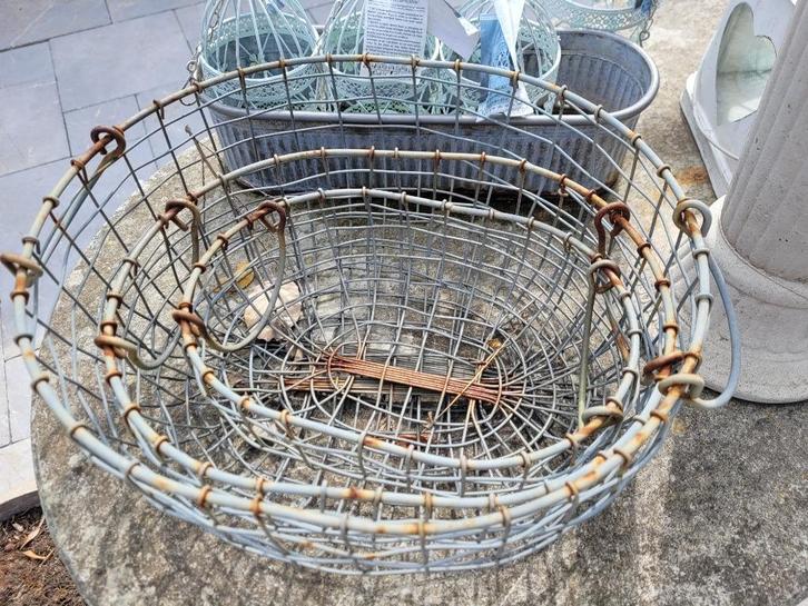 Metalen oogstmandjes, Antiek en Kunst, Curiosa en Brocante, Ophalen of Verzenden