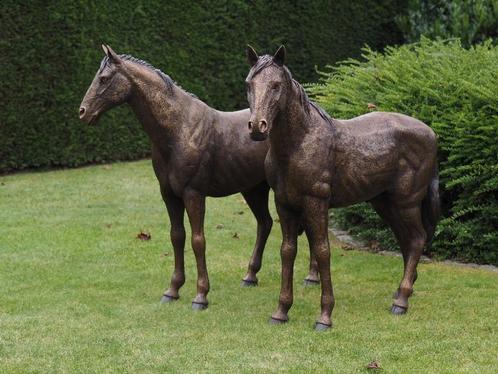 KOPPEL PAARDEN / BRONZEN TUINBEELD / PAARD, Tuin en Terras, Tuinbeelden, Nieuw, Dierenbeeld, Overige materialen, Ophalen of Verzenden