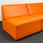 Ahrend Bank Oranje Leer - 80x80 cm, Ophalen, Gebruikt, 75 tot 100 cm, Leer