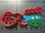nieuw 3d uitsteker ninja turtle 5 cm 5 delig, Ophalen of Verzenden, Nieuw, Taarten of Cupcakes, Versiering
