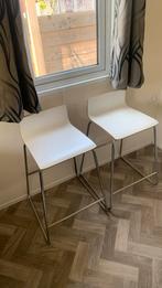 2 mooie ikea barkrukken sebastian wit-chroom, Huis en Inrichting, Barkrukken, 2 krukken, Ophalen, Zo goed als nieuw