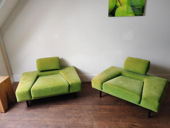 Rob Eckhardt Pouffe Garni Fauteuils - Set van 2, Huis en Inrichting, Fauteuils, Zo goed als nieuw, Metaal, Stof, 75 tot 100 cm