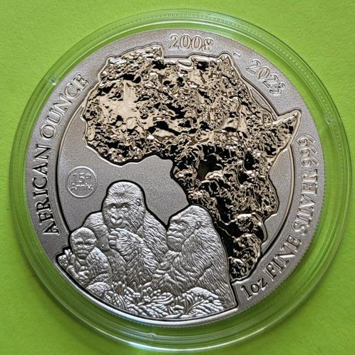 African Ounce Gorrila 2023 - 1 oz zilver, Postzegels en Munten, Edelmetalen en Baren, Zilver, Verzenden
