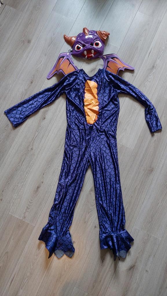 Paarse Draak Verkleedpak Halloween, Kinderen en Baby's, Carnavalskleding en Verkleedspullen, Gebruikt, Jongen of Meisje, 134 t/m 140