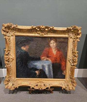 Schilderij Sandor Karoly (1915-1960) met echt verguld lijst beschikbaar voor biedingen