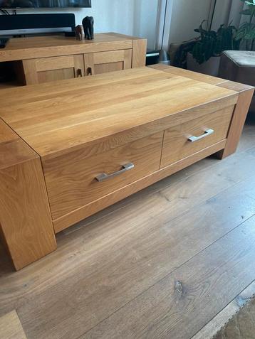 Massieve Eiken Salontafel van Van Bommel – 135x70 cm beschikbaar voor biedingen