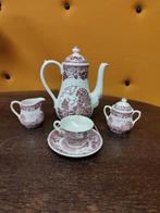 Vintage Barratts "Elizabethan" Theeservies Rood/Wit, Antiek en Kunst, Ophalen of Verzenden