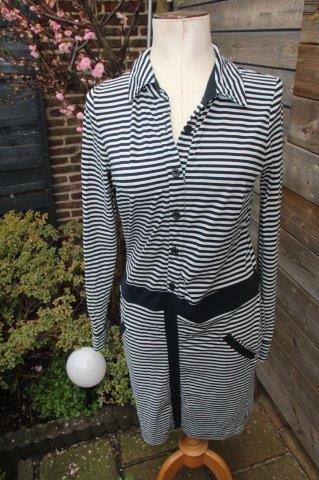 Jurk donkerblauw/ licht blauw Studio Anneloes mt M travel Va, Kleding | Dames, Jurken, Zo goed als nieuw, Maat 38/40 (M), Blauw