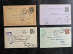 Frankrijk 4 briefkaarten 1883-1911 naar het buitenland, Postzegels en Munten, Ophalen of Verzenden, Briefkaart