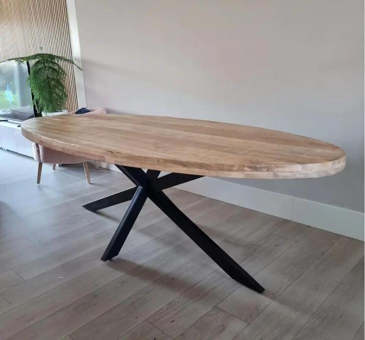 Manghouten eetkamertafel Rond | Ovaal | Rechthoek, Huis en Inrichting, Tafels | Eettafels, Nieuw, 100 tot 150 cm, 200 cm of meer