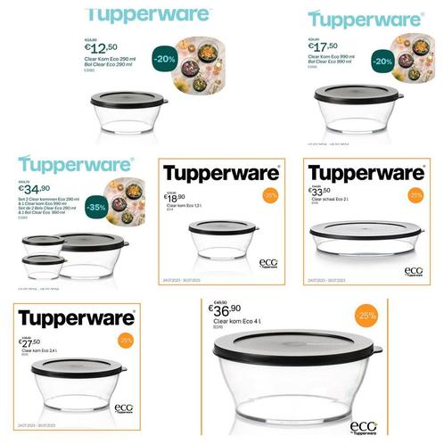 Nieuwe clear kommen van tupperware, Huis en Inrichting, Keuken | Tupperware, Nieuw, Ophalen of Verzenden