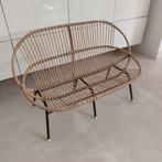 Vintage rotan  bankje 2 persoons, Ophalen, Gebruikt