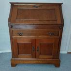 Massief donker eiken secretaire bureau, Huis en Inrichting, Ophalen of Verzenden, Zo goed als nieuw