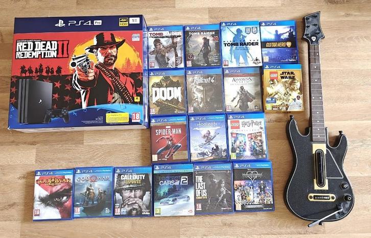 Playstation 4 PRO - 1TB - met games, Spelcomputers en Games, Spelcomputers | Sony PlayStation 4, Zo goed als nieuw, Pro, 1 TB