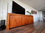 Uniek Massief Teakhouten Dressoir (230x50x87), Huis en Inrichting, Kasten | Dressoirs, Ophalen, Met deur(en), Teakhout, Zo goed als nieuw