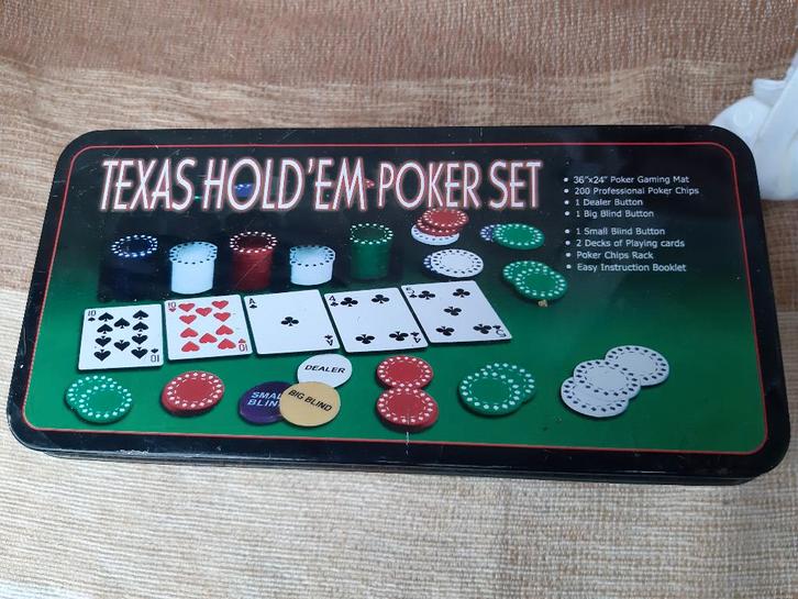 Texas hold'em poker Chips 200 stuks, opgelet: alleen C, Hobby en Vrije tijd, Gezelschapsspellen | Kaartspellen, Gebruikt, Een of twee spelers