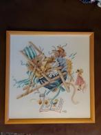 Marjolein Bastin vera de muis borduurwerk in houten lijst, Hobby en Vrije tijd, Ophalen of Verzenden, Zo goed als nieuw, Handborduren