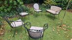 Mooie metalen 6 persoons bistro tuinset, Tuin en Terras, Ophalen, Overige materialen, Gebruikt, 6 zitplaatsen