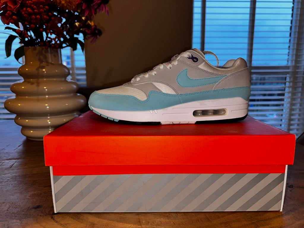 Nike Air Max 1 Anniversary Aqua - Maat 44 DS, Ophalen of Verzenden, Nieuw, Blauw, Sneakers of Gympen