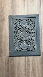 Set: Houten Wandpaneel met glaskaarsenstandaard, Huis en Inrichting, Woonaccessoires | Wanddecoraties, Ophalen, Gebruikt