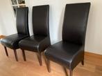 Eetkamer stoelen, Ophalen, Bruin, Leer, Zo goed als nieuw