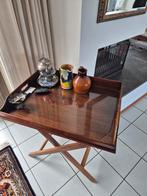 Zeer mooi echt mahonie houten bijzettafel  / butlertray, Huis en Inrichting, Ophalen, Minder dan 55 cm, Rond, Zo goed als nieuw