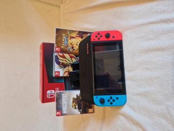 Nintendo switch V2 met 3 spelletjes  beschikbaar voor biedingen