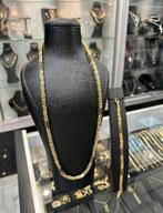 14K gouden koningsketting + Onyx, Sieraden, Tassen en Uiterlijk, Kettingen, Ophalen of Verzenden, Nieuw, Goud, Goud