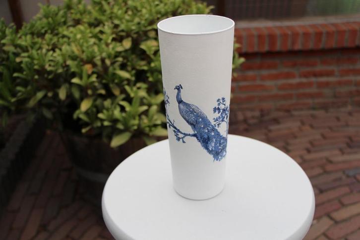 Handgemaakte Delfts blauwe pauwen vaas – 24 cm hoog, Huis en Inrichting, Woonaccessoires | Vazen, Nieuw, Overige kleuren, Minder dan 50 cm
