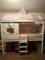 Middelhoge hoogslaper bedhuisje, Kinderen en Baby's, Kinderkamer | Stapelbedden en Hoogslapers, Ophalen, Gebruikt, Halfhoogslaper
